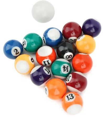 Aumotop Set di Mini Palle da Biliardo da 32 Mm, Leggero e Perfettamente Bilanciato per Giochi Ricreativi sportivi. Accessorio per Tavolo Biliardo 16 Pezzi