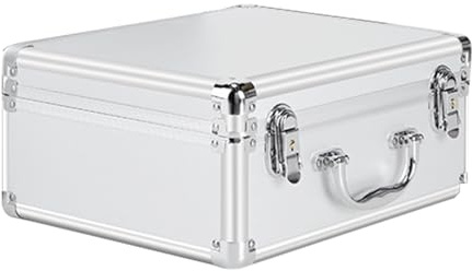 Mallettes latérales rigides, étui en aluminium résistant, valise à outils de précision au design avec poignée, boîte de rangement intégrée en éponge avec design de ma, Un, Fare riferimento alla