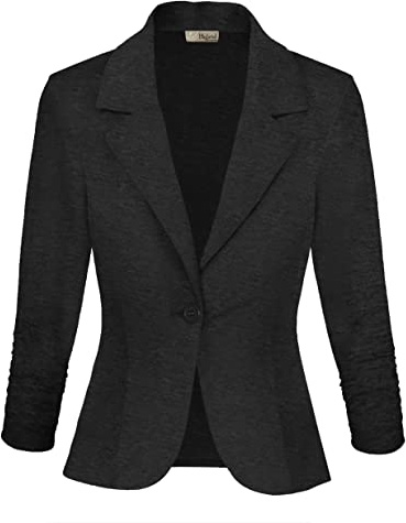 Hybrid & Company Women's Comfy Ponte Blazer JK1131 1073T Charcoal M