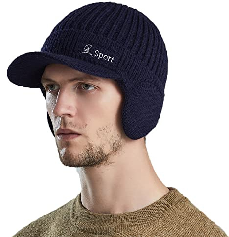 YAMEE Berretto Invernale con Earflap, Cappello Invernale Caldo, Cappellino in Maglia Donna/Uomo con Soffice Fodera Interna in Pile