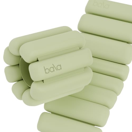 Bala Bangles Wrist & Ankle Weights for Women & Men - 1 lb Adjustable Weighted Bands - Soft Silicone Arm & Leg Weights for Pilates, Yoga, Walking, Barre, Home Workout & Strength Training Exercise