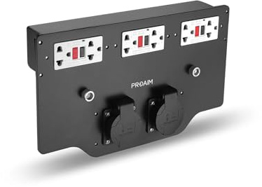 PROAIM 6-Utgångars AC Strömförsörjningsbräda (Euro-Uttag) för Videokameraproduktionsvagnar.Maxkapacitet: 220V, 16A | För Europeiska & Indiska Användare (CT-PSBD-6EU)