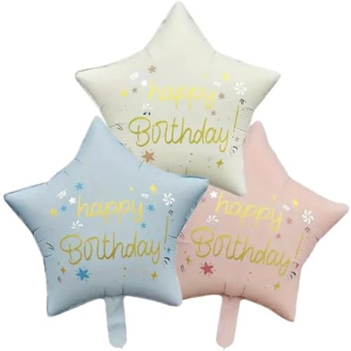 DIWULI Happy Birthday Stern-Ballons - Kindergeburtstag Deko
