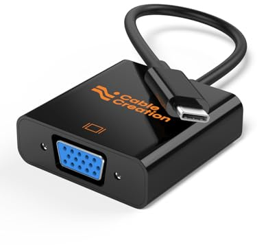 CableCreation USB C to VGA Adapter for Old Mac Monitor, Type C to V G A 1080P@60Hz,USBC to VG A Convert Thunderbolt 3/4 to V GA for iPhone 15/16 Series, MacBook Pro/Air,iPad Pro, iMac, Surface Book