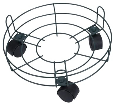 ROMISBABA Plateau pour Pots De Fleurs Mobiles en Métal Grand Format Support Intérieur Et Extérieur roulettes Pivotantes avec Frein Couleur Vert Olive Taille l Robuste Et Solide