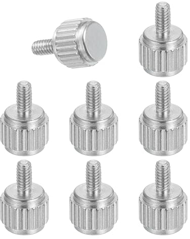QUARKZMAN 8 Pcs Viti M2 X 4mm Per Calibri Vernier, Viti A Testa Piatta In Acciaio Inox Con Filettatura Metrica A Testa Rotonda Zigrinata Per Serraggio Manuale Per Strumenti Di Misurazione