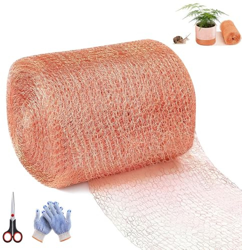 XPJBKC Nät mot sniglar och sniglar, 10 m x 12,7 cm dubbelt kopparnät, 100 % koppartrådskydd växter hem och trädgård anti-snigel mus råtta fåglar nematoder
