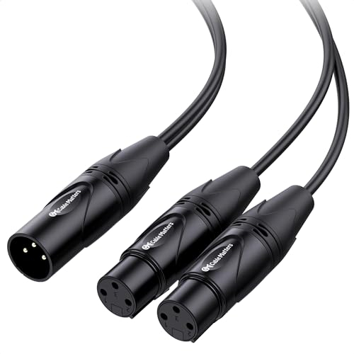 Cable Matters Symmetrisches XLR-Splitterkabel, 0,5 m, Stecker auf 2 Buchsen, XLR-Y-Kabel, Mikrofon-Splitter 1 Stecker auf 2 Buchsen