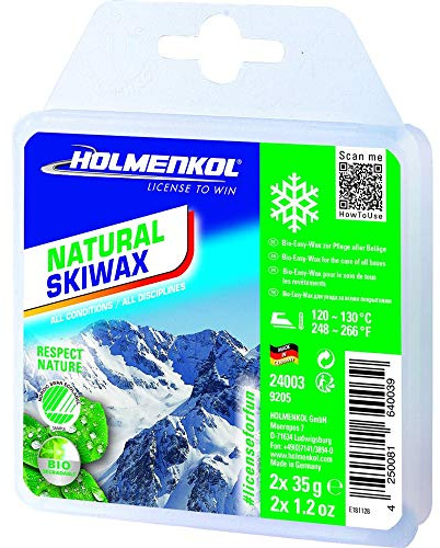 Holmenkol Unisex - Cera de esquí Natural para Adultos, 2 x 35 g, Cera de esquí, Neutral, gramo