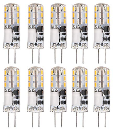 G4 LED-lampor Dimbar J-C Bi-Pin Base Light Lampor 1.2W AC/DC 12V T3 Halogen Spårlampa Ersättning Landskapslampor (Varm Vit 2800-3200K) för Under Skåpbelysning, Diskbelysning, 10st