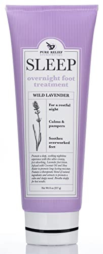 Pure Relief Relaxing Foot Lotion Moisturizer Cream For Dry Feet – Lavender Foot Care Cream W/Shea Butter, Aloe, & Coconut Oil – W/Soothing Scent, Pedicure Supplies, 8 Oz