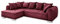 Stella Trading SENTINA Ecksofa in Samtoptik, Burgund - Moderne Eckcouch in L-Form mit universell stellbarer Ottomane & dekorativer Steppung - 319 x 73 (90) x 194 cm (B/H/T)