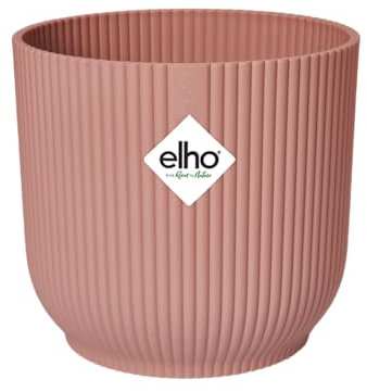 Elho Vibes Fold Rond 30 - Pot De Fleurs pour Intérieur - Plastique 100% Recyclé - Ø 29.5 x H 27.2 cm - Rose/Rose Poudré