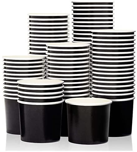 MATICAN Disposable Paper Ice Cream Cups - 100-Count, 11-Oz Dessert Bowls for Hot & Cold Foods