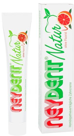 Neydent Natur Zahncreme - Natürliche Inhaltsstoffe, schonende Pflege und Schutz für gesunde Zähne, gesundes Zahnfleisch & frischen Atem, ohne Fluorid, homöopathieverträglich, 50 ml