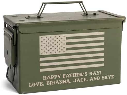 Personalized Engraved Ammo Can, Made In USA, Genuine Military Surplus 50 cal, Storage Box, Choose Your Image & Text, Gifts for Groomsmen, Gifts for Him
