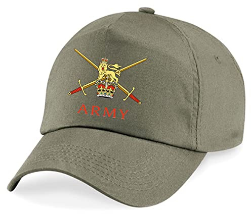 PSave British Army Insignia Embroidered Baseball Cap British Army Military Embroidery (Military Green)