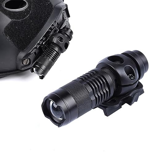 QIRUIMY Tactical Helmet Light Mini Aluminum Flashlight 120 Lumens Multi-Function Strobe Light