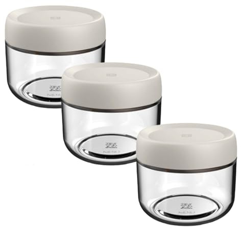 Eidoct 3-Pack 10oz Glass Jar with Screw Lid Leakproof Overnight Oats Container, Yogurt Jars, Oatmeal Salad Jars, for Cereals Milk Fruit Condiment Dressing(3-Pack 280ml White)