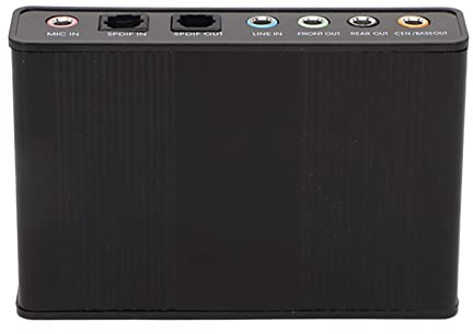 Yctze 6-kanals 48kHz USB-ljudkort, Extern Analog Uppspelning och Inspelningsljudadapter med SPDIF Digital för PC, Bärbar Dator, Dator (#11)