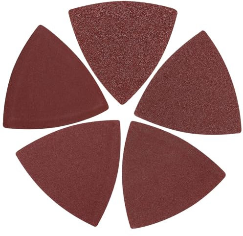 SWZHAI 120 Pcs Triangle Sanding Pads, 80/120/150/180/240/400 Grits Detail Sander Sandpaper Hook and Loop Sanding Sheet,3-1/8(80mm) Triangular Sandpaper for 3-1/8 Oscillating Multi Tool, No Holes