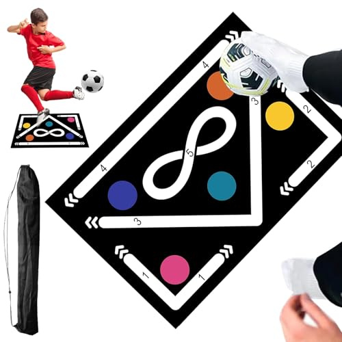 DAZZTIME Tapis d'entraînement de Pas de Football,60 x 90 cmTapis d'entraînement Football Antidérapant,Tapis d'entraînement de Football,Accessoires Football Dribble,pour Contrôle De Balle