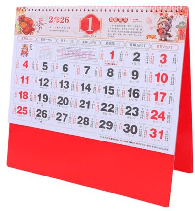 jojofuny Traditioneller Mondkalender mit Monatlichen Fu Zeichen für Glück Kreative Gestaltung für Büro und Zuhause Praktische Planungshilfe