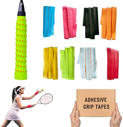 Zzcy 8 Grip Padel Perforados en Colores, Over Antideslizante Grip Raqueta Tenis, Cinta para Raqueta Anti Slip para Bádminton Squash Racketball Raqueta y caña de Pescar, Secado Rápido