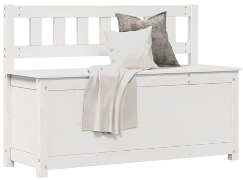 UJCHVHN Panca bianca 110 x 41 x 76,5 cm in legno massello di pino