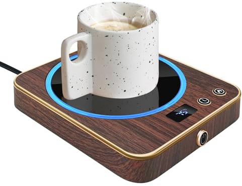 Elektrisk kaffevärmare, kaffekopp varmhållande, kaffemuggvärme, skrivbord koppvärmare, 3 temperaturnivåer, koppvärmare med 1–12 H timerfunktion för te, kaffe, mjölk på kontoret och hemma