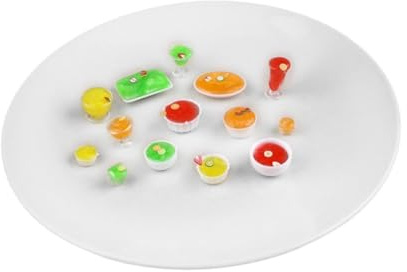 FUNOMOCYA Ensemble de 33 Pièces Mini Vaisselle Blanche pour Poupée, Vaisselle Cuisine Miniature, Jouets de Décoration pour Maison de Poupée, Accessoires Décoratifs pour Jeu D’Imitation