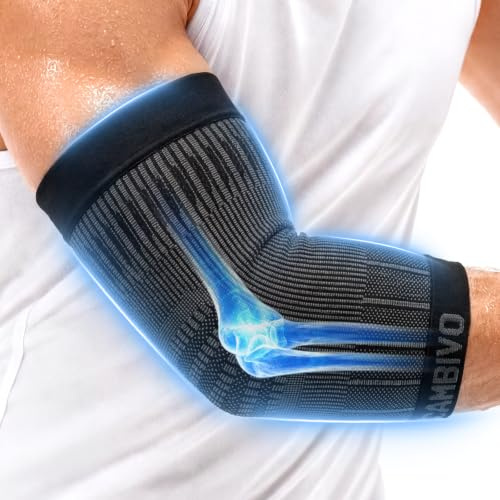 CAMBIVO Elbow Brace for Tennis Elbow, Compression Sleeve, 1 Pack | Quick-Dry Elbow Support, Breathable Mesh, No-Slide Fit, Tennis Golf Gym Cycling Daily Wear