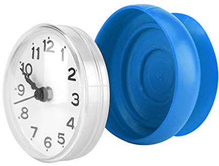 Yosoo Orologio da doccia impermeabile con ventosa, quadrante digitale arabo rotondo, per bagno, doccia, cucina, bagno, cucina, cucina, bagno, cucina, montaggio a parete (blu)