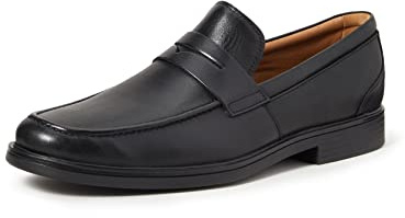 Clarks Un Aldric Step, Mocassini Uomo, Black Leather, 41 EU