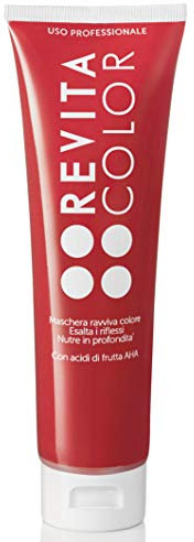 Revitacolor - Maschera Ravviva Colore - Maschera Capelli Colorati Riflessante in Crema - Colore Intenso, Riflessi Esaltati, Effetto Anticrespo - Prodotti per Capelli - 600 Rosso Fuoco - 150 ml