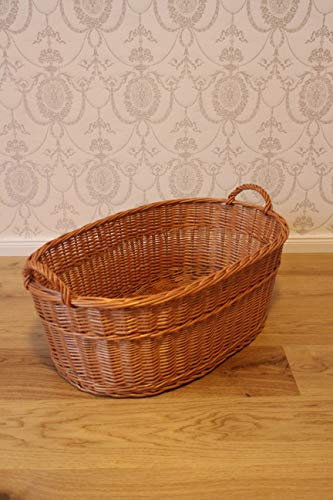 Marcus Wäschekorb aus Weide in 8 Varianten Tragekorb Wäschebox Weidenkorb Babykorb Babybett Weide (Nr. 3 65cm)