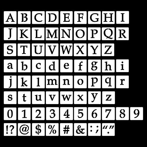 AIEX 70 Stück Buchstabenschablonen 5 cm wiederverwendbare Buchstaben- und Zahlenschablonen aus Kunststoff Alphabetschablonen Zahlenschablonen für Kunstzeichnungen Basteln DIY-Schreiben