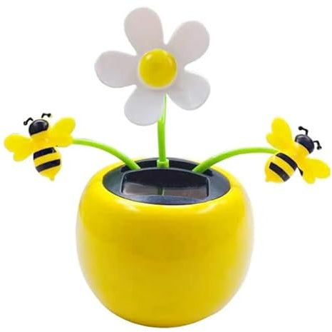 SolarCosa Solar-Wackelblume Biene, 11 cm hoch, für Kinder und Familien mit Kindern