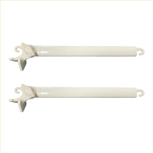 FRAMIG® Coppia braccetti in alluminio per tenda da sole a caduta con kit coppia di occhioli per terminale e viti autofilettanti. (2 - Avorio, Sporgenza 50 cm.)