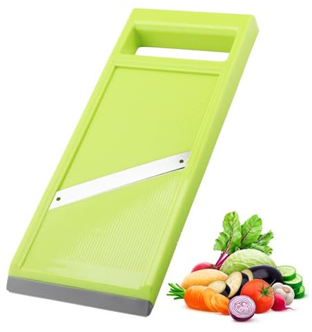 Vegetable Slicer Portable Kitchen Handheld Mandoline Food Slicer, Fruit Cutter Peeler Chip Maker Stainless Steel for Potato Cucumber Cheese Carrot Quick Slice Uniform Slicing Knife