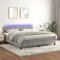 Juroupi Boxspringbett mit Matratze & LED Bett Mit Matratze Boxspringbett Bettgestell Polsterbett Hellgrau 180x200 cm Samt - 3134417
