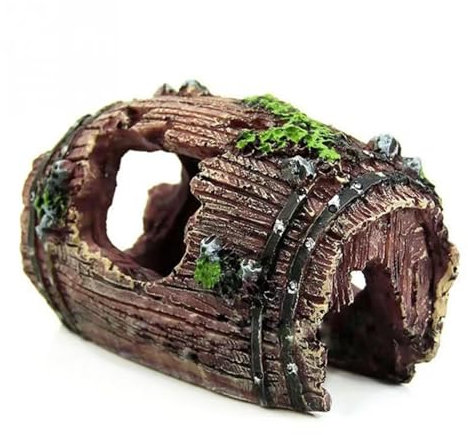Tokaneit Simulation Moos Aquarium Dekoration - Höhle, Fass, Hohlbaumstamm aus Harz - Rock Cave Ornament für Aquarien
