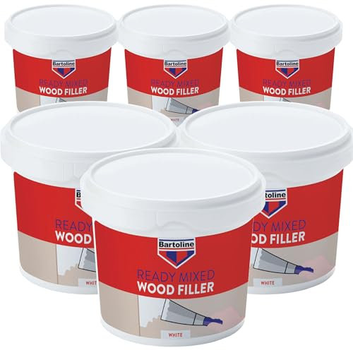 SOL 6pk 500g Bartoline White Wood Filler – Light Oak Ready-Mixed Filler for Indoor & Outdoor Use – Multi-Purpose Wood Repair Filler