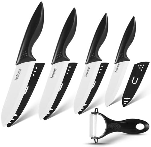 Keramikmesser Set, 5 Stück Keramikmesser Solide keramik Messer Küche, Messer Sind Scharf Genug zum Schneiden so Gut Wie Aller Obst- und Gemüsesorten