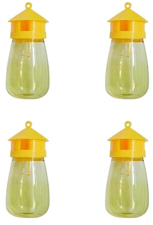 4 Pack Trappola Per Vespe, Eliminatore Di Vespe Da Giardino, Uccisore Di Calabroni Riutilizzabile, Deterrente Per Acchiappamosche Leggero Per La Casa, Dispositivo Di Controllo Delle Della