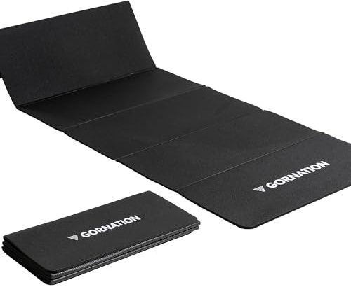 GORNATION Tappetino Yoga Pieghevole, Materassino Fitness Antiscivolo per Casa e Outdoor, Tappetino Palestra con Tracolla, Tappetino Allenamento per Yoga, Pilates, Stretching e Home Gym, 180x65cm