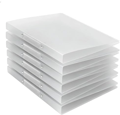 6 x Ringbuch A4 - Mit 2 Ringen, mit Rückenetiketten, Rückenbreite 2,5 cm, Luft, Ringhefter, Ringordner, Ordner A4 Schmal, Ringmappe A4, Schulordner für Büros Geeignet Schulen Multifunktional