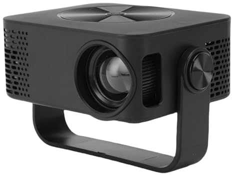 Annadue Mini -Projektor med Stativ, 1080p Bärbar Projektor med 360 Graders Justerbar, 150ansi Auto Keystone Correction, Outdoor LED Movie Projector för IOS för Android (US)
