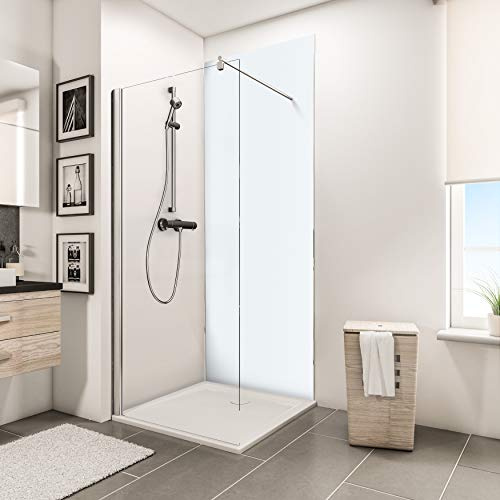 Schulte 1 panneau mural 90 x 210 cm, épaisseur 3 mm, surface 1.89 m², blanc, revêtement salle de bain douche, résistant aux rayures, DécoDesign, livré avec des cales