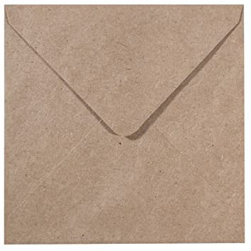 Vaessen Creative Florence Sobres Para Tarjetas, Cuadrado Grande, Marrón Kraft, Set de 25, Tarjetas a Juego Disponibles